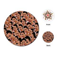 Crying Kim Kardashian Playing Cards (round)  by Valentinaart