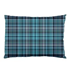 Teal Plaid Pillow Case (two Sides) by snowwhitegirl