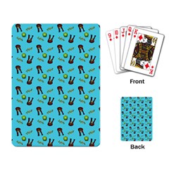 School Girl Pattern Blue Playing Card by snowwhitegirl