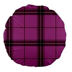 Violet Plaid Large 18  Premium Flano Round Cushions by snowwhitegirl