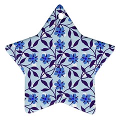 Blue Dot Floral Ornament (star) by snowwhitegirl