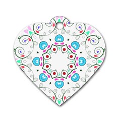 Paisley Design 2 Embroidery Dog Tag Heart (two Sides) by snowwhitegirl