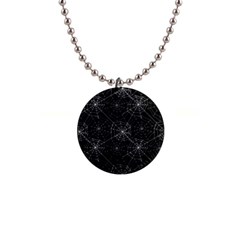 Pattern Spiderweb Halloween Gothic On Black Background 1  Button Necklace by genx