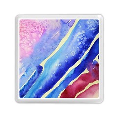 Painting Abstract Blue Pink Spots Memory Card Reader (square) by Pakrebo