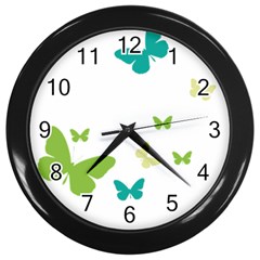 Butterfly Wall Clock (black) by Mariart