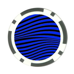 Black And Blue Linear Abstract Print Poker Chip Card Guard by dflcprintsclothing