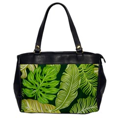 Tropical Green Leaves Oversize Office Handbag by snowwhitegirl