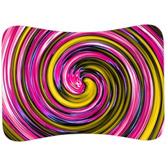 Swirl Vortex Motion Pink Yellow Velour Seat Head Rest Cushion by HermanTelo