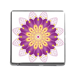 Mandala Stained Flower Drawing Memory Card Reader (square 5 Slot) by Wegoenart