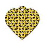 Retro Girl Daisy Chain Pattern Yellow Dog Tag Heart (Two Sides) Back