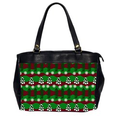 Snow Trees And Stripes Oversize Office Handbag (2 Sides) by bloomingvinedesign