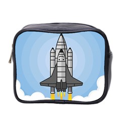 Rocket Shuttle Spaceship Science Mini Toiletries Bag (two Sides) by Wegoenart