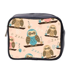 Seamless Pattern Owls Dream Cute Style Fabric Mini Toiletries Bag (two Sides) by Vaneshart