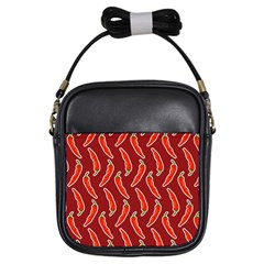 Chili Pattern Red Girls Sling Bag by BangZart