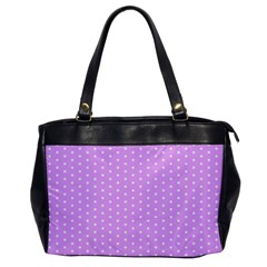 White Polka Dot Pastel Purple Background, Pink Color Vintage Dotted Pattern Oversize Office Handbag by Casemiro