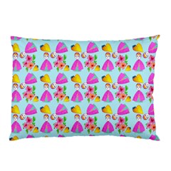 Girl With Hood Cape Heart Lemon Pattern Blue Pillow Case by snowwhitegirl