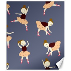 Cute  Pattern With  Dancing Ballerinas On The Blue Background Canvas 20  X 24  by EvgeniiaBychkova