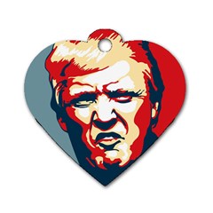 Trump Pop Art Dog Tag Heart (two Sides) by goljakoff