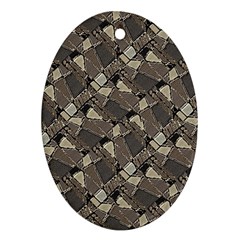 Browns Geometric Abstract Design Ornament (oval) by dflcprintsclothing