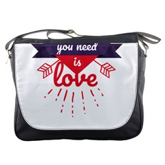 All You Need Is Love Messenger Bag by DinzDas