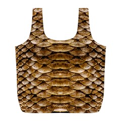 Reptile Skin Pattern 11 Full Print Recycle Bag (l) by skindeep