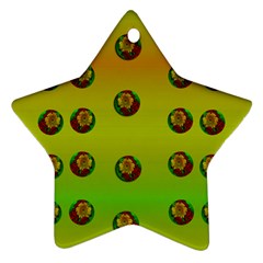 Sun Flowers For Iconic Pleasure In Pumpkin Time Ornament (star) by pepitasart