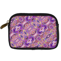 Liquid Art Pouring Abstract Seamless Pattern Tiger Eyes Digital Camera Leather Case by artico