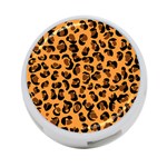 Orange Leopard Jaguar dots 4-Port USB Hub (Two Sides) Back