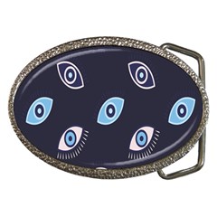 Eyes Evil Eye Blue Pattern Belt Buckles by artworkshop