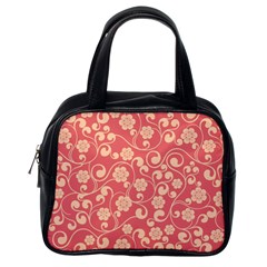 Pink Floral Wall Classic Handbag (one Side) by ConteMonfrey