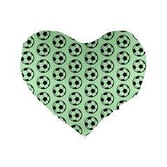 Pattern Ball Soccer Background Standard 16  Premium Flano Heart Shape Cushions by Wegoenart