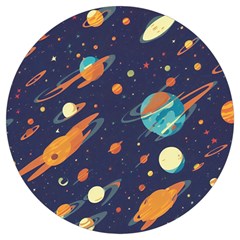 Space Galaxy Planet Universe Stars Night Fantasy Round Trivet by Uceng