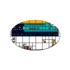 Abstract Statistics Rectangles Classification Sticker Oval (10 Pack) by Pakemis