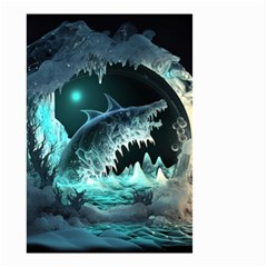 Sculpture Dinosaur Shark Frozen Winter Fantasy Small Garden Flag (two Sides) by Ravend