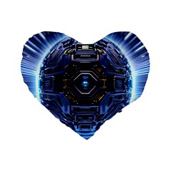 Ai Generated Digital Technology Computer Internet Standard 16  Premium Flano Heart Shape Cushions by Ravend