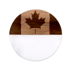 Canada Flag Canadian Flag View Classic Marble Wood Coaster (round)  by Ravend