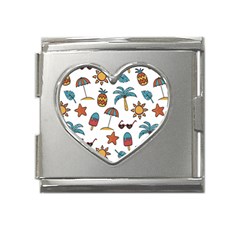 Summer Mega Link Heart Italian Charm (18mm) by nateshop