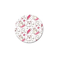 Cute Animal Seamless Pattern Kawaii Doodle Style Golf Ball Marker by Salman4z