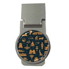 Dark-seamless-pattern-symbols-landmarks-signs-egypt Money Clips (round)  by Salman4z