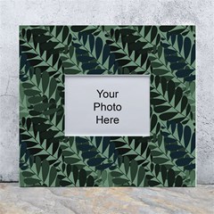 Background Pattern Leaves Texture Design Wallpaper White Wall Photo Frame 5  X 7  by pakminggu