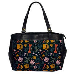 Dog Paw Colorful Fabrics Digitally Oversize Office Handbag by Wav3s