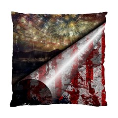 Independence Day Background Abstract Grunge American Flag Standard Cushion Case (one Side) by Ravend