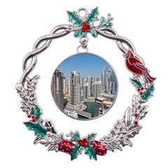 Building Sea Architecture Marina Metal X mas Wreath Holly Leaf Ornament by Ravend