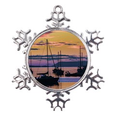 Twilight Over Ushuaia Port Metal Large Snowflake Ornament by dflcprintsclothing