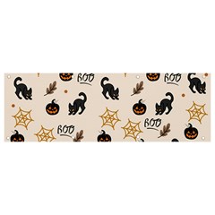 Cat Halloween Pattern Banner And Sign 9  X 3  by Ndabl3x