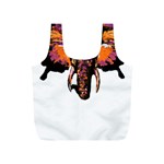 Elephant Art T- Shirtbutterfly Elephant T- Shirt Full Print Recycle Bag (S) Front