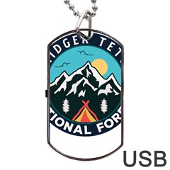 Bridger Teton National Forest T- Shirt Bridger Teton National Forest T- Shirt Dog Tag Usb Flash (two Sides) by JamesGoode