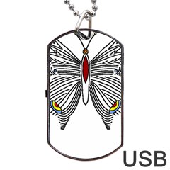 Butterfly Art T- Shirtbutterfly T- Shirt (1) Dog Tag Usb Flash (one Side) by JamesGoode