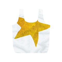 Gold Star T- Shirt Watercolor Gold Star T- Shirt Full Print Recycle Bag (s) by ZUXUMI