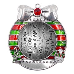 Science Formulas Metal X mas Ribbon With Red Crystal Round Ornament by Ket1n9